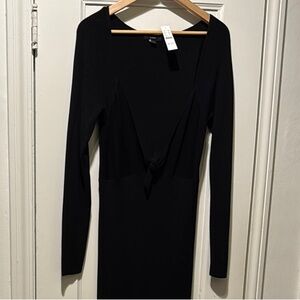 J. Crew Elegant Black Deep V Dress